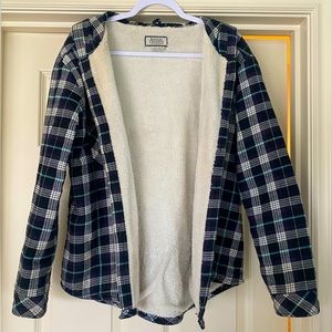 Fuzzy flannel jacket